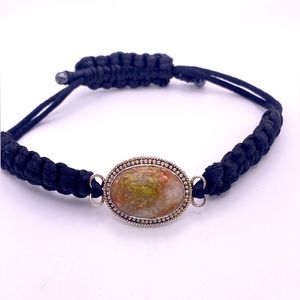 Unakite and Paracord Adjustable Bracelet